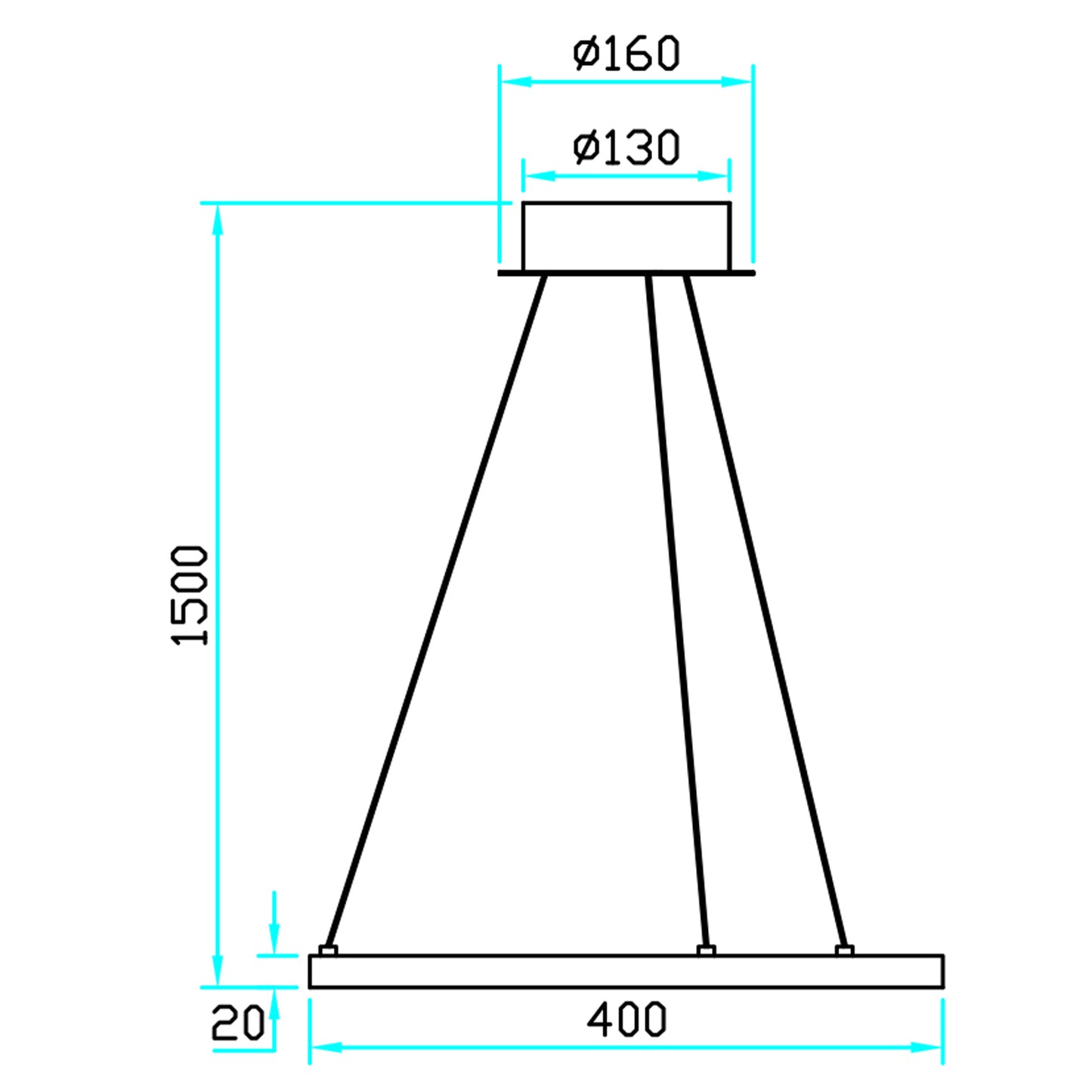Ringo LED pendel rund 40cm sort