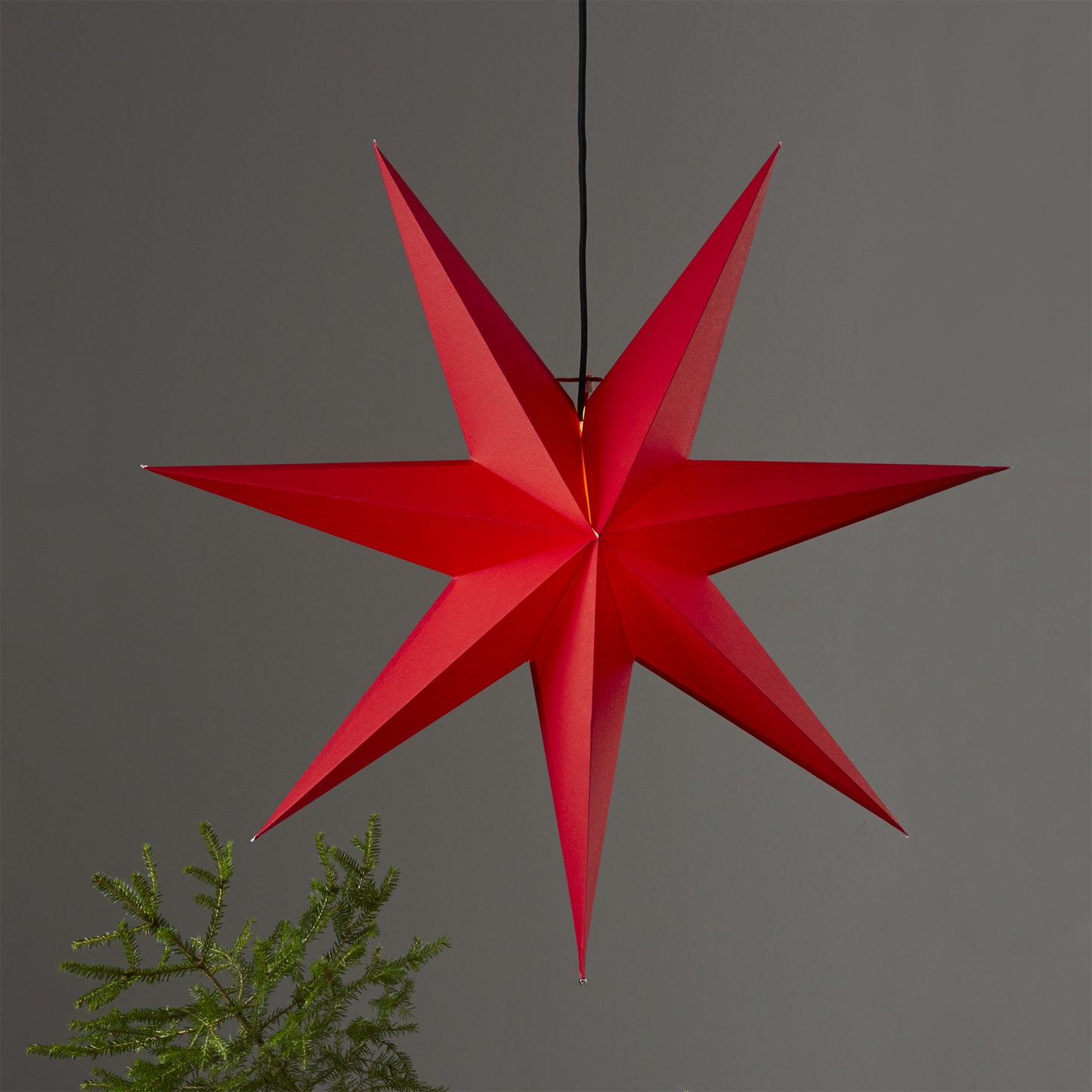 Rozen julestjerne 70cm rød