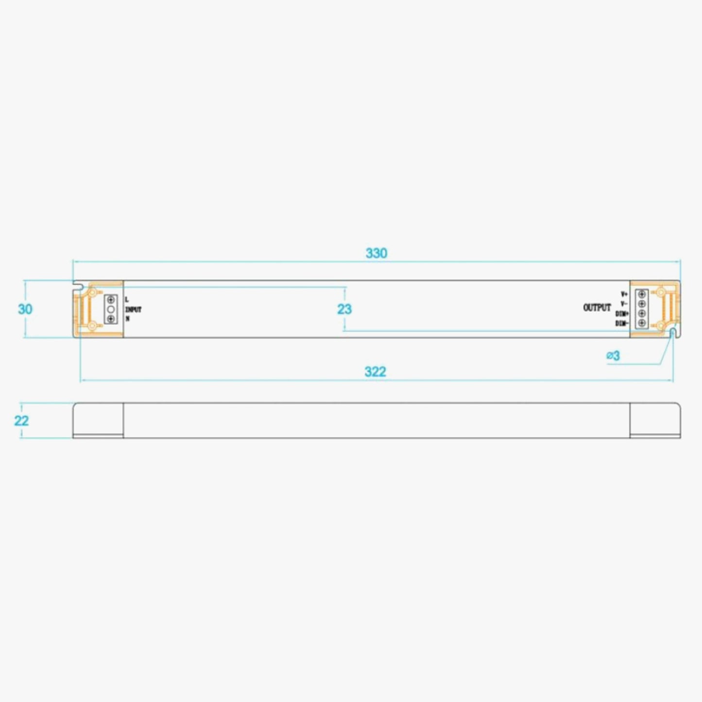 MicroLine SC Power LED trafo 100W 24V dimbar
