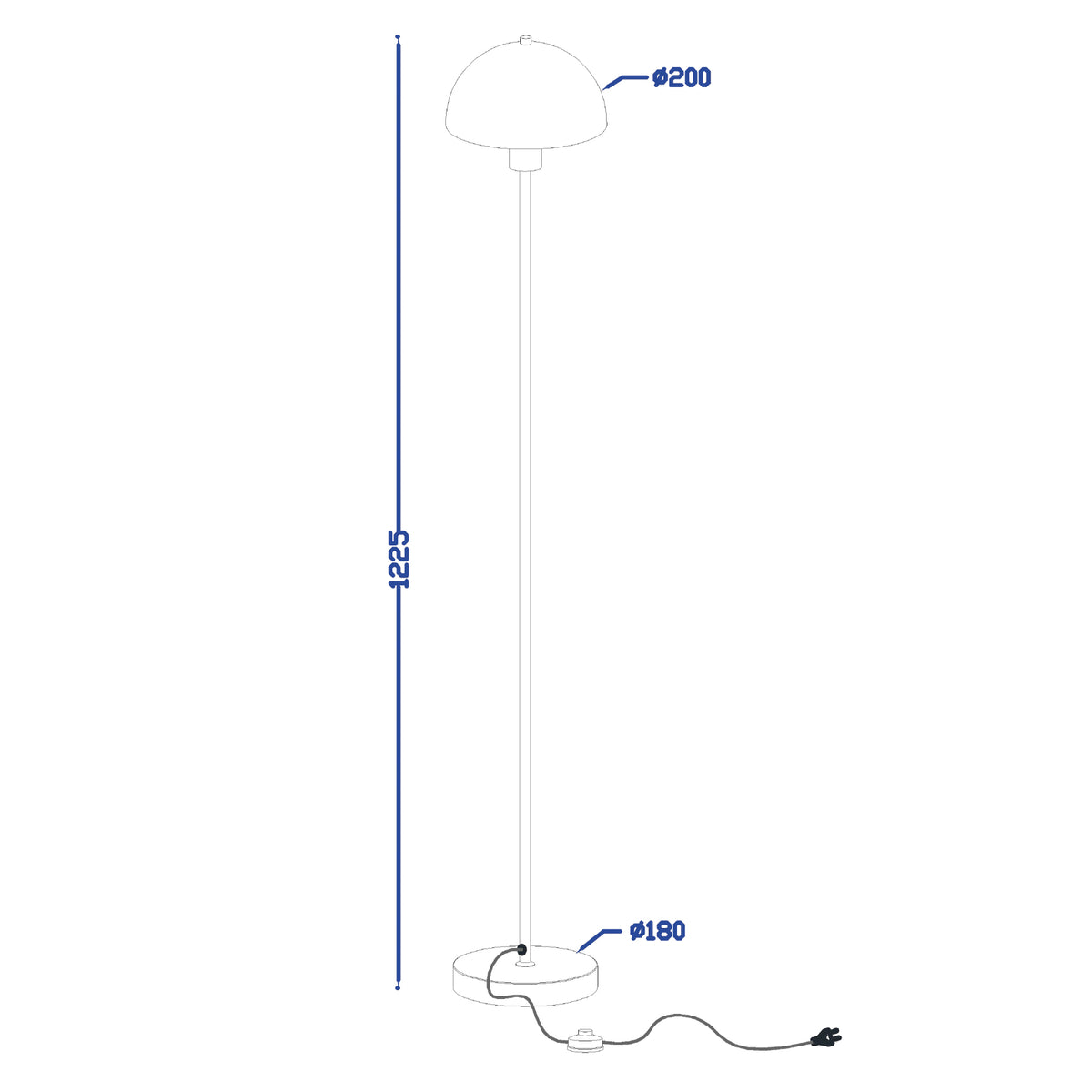Vienda gulvlampe messing/opal