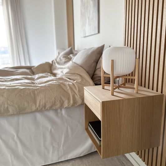 Vinda bordlampe liten opal/natur