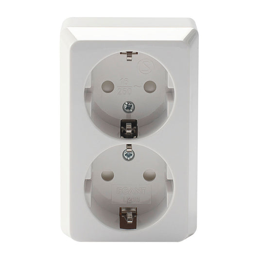 EGANT stikkontakt dobbel påvegg m/jord
