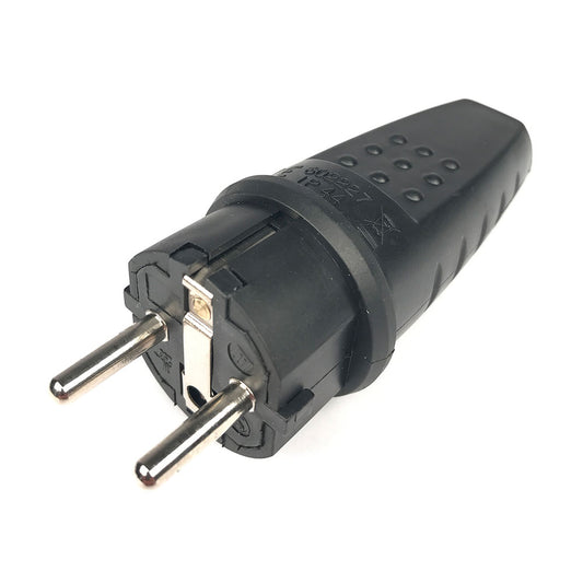 EGANT støpsel m/jord IP44 gummi sort