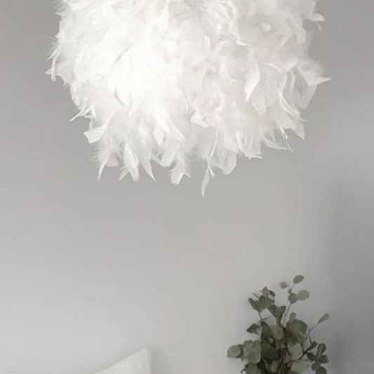 White feather takpendel hvit