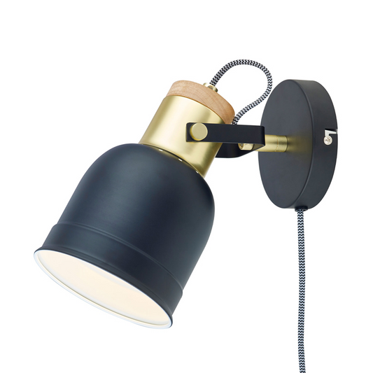 Tonje vegglampe sort/messing