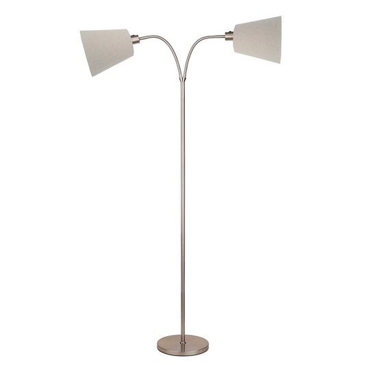 Sandvik 2-lys gulvlampe u/skjerm satin