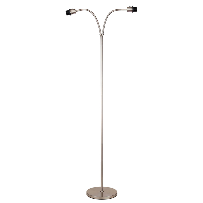 Sandvik 2-lys gulvlampe u/skjerm satin