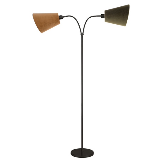 Sandvik 2-lys gulvlampe u/skjerm sort