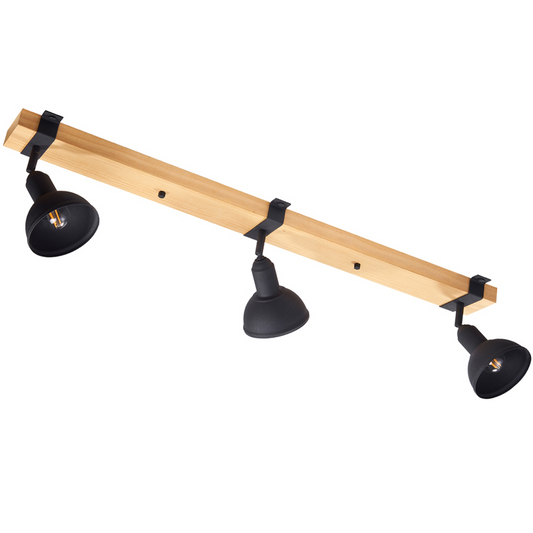 Point 3-lys taklampe skinne sort/natur