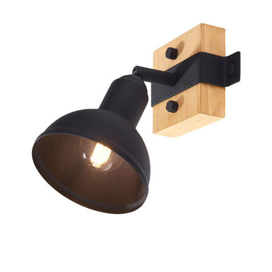 Point vegglampe sort/natur