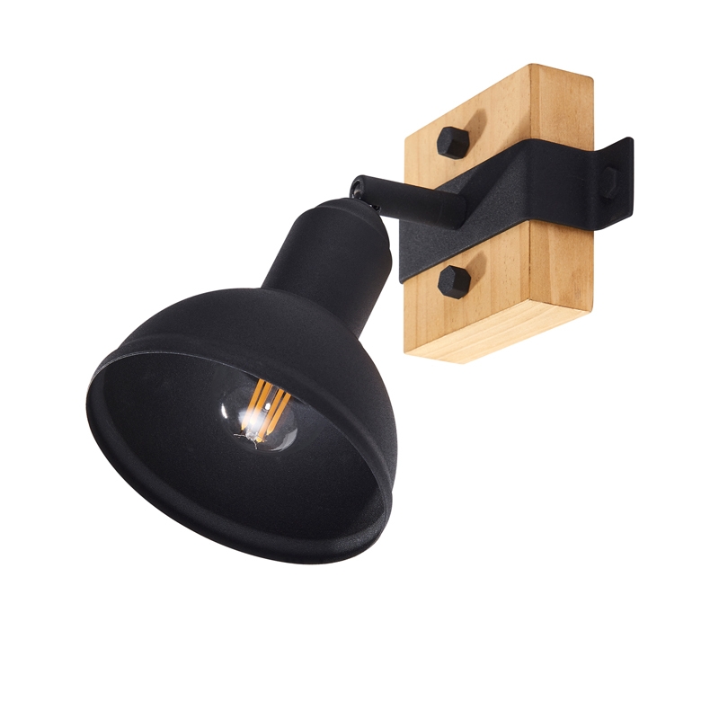 Point vegglampe sort/natur