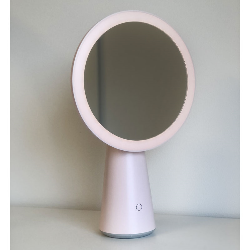 Rosa sminkespeil m/USB