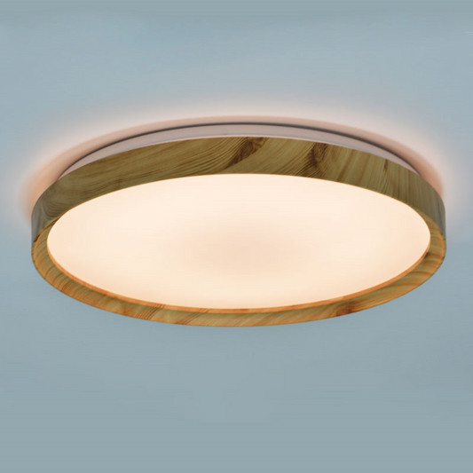 Hera LED plafond m/fjernkontroll treverk