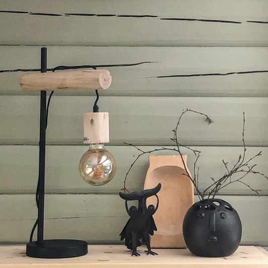 Stryn bordlampe sort/natur