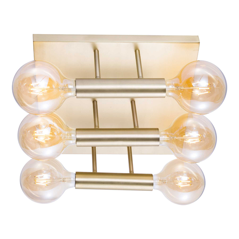 Buena vista 6-lys plafond messing