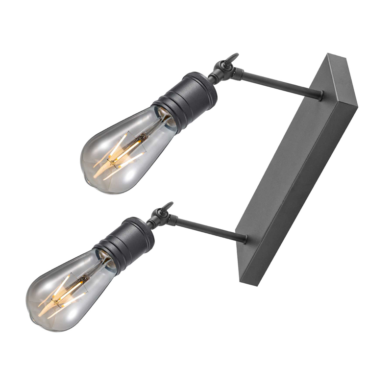 Senja 2-lys vegglampe sort