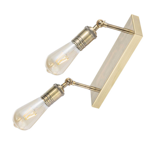 Senja 2-lys vegglampe messing