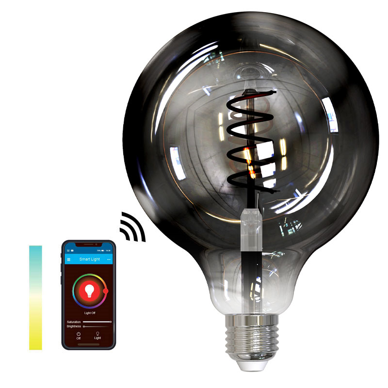 SMART LIGHT WIFI CCT globe sotet Ø125mm