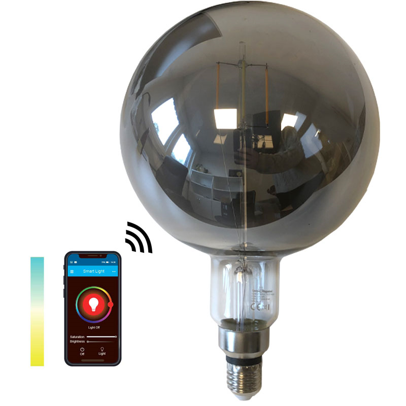 SMART LIGHT WIFI CCT globe sotet Ø200mm