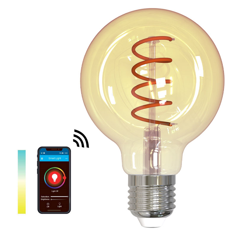 SMART LIGHT WIFI CCT globe amber Ø80mm