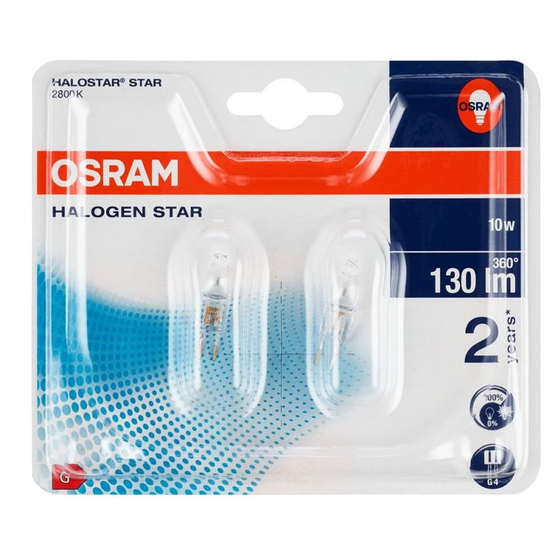 Osram 2pk G4 10W 12V