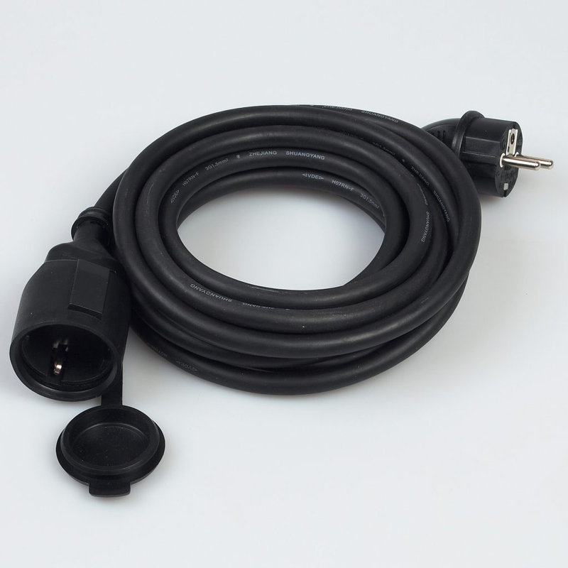 Skjøteledning ute m/jord 10m sort