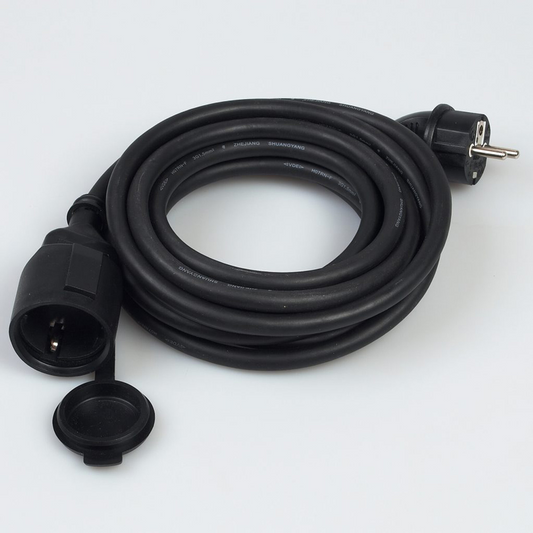 Skjøteledning ute m/jord 10m sort