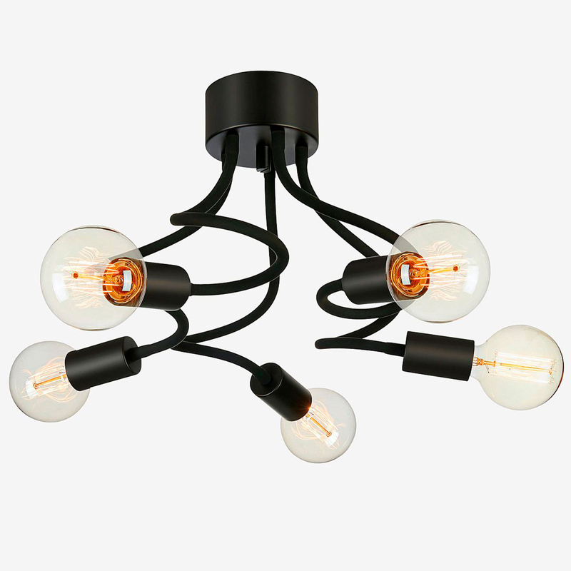 Medusa 5-lys taklampe sort