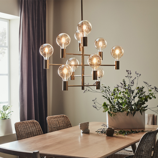 Paris 10-lys pendel messing