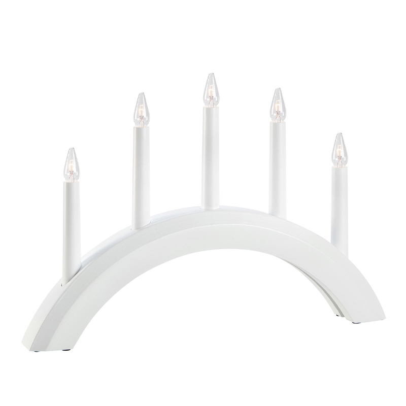 Avento 5-lys adventsstake hvit