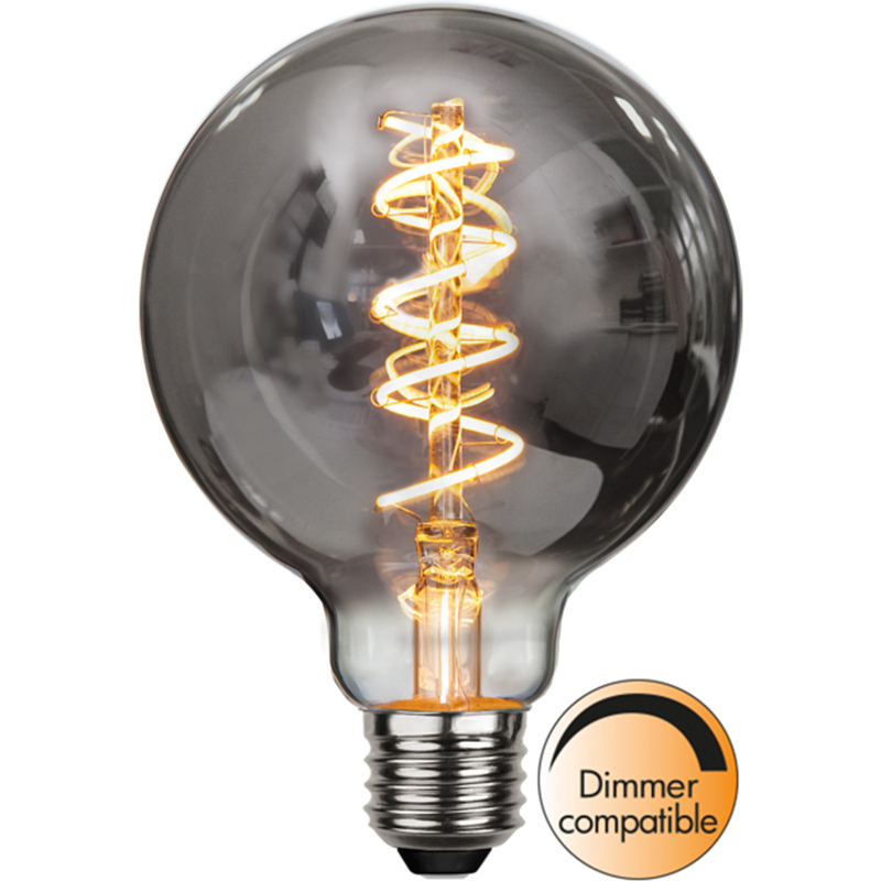 Star LED globe sotet spiral Ø95mm 4W dimbar