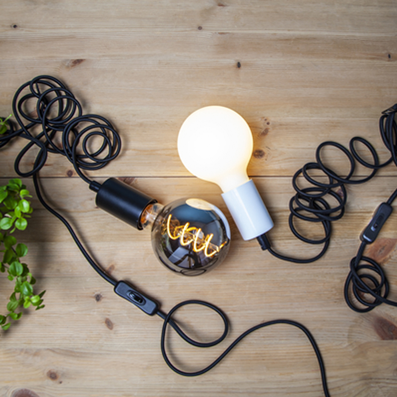 Star LED globe sotet spiral Ø95mm 4W dimbar