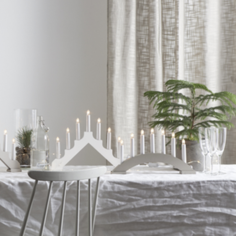 Ada 7-lys adventsstake hvit
