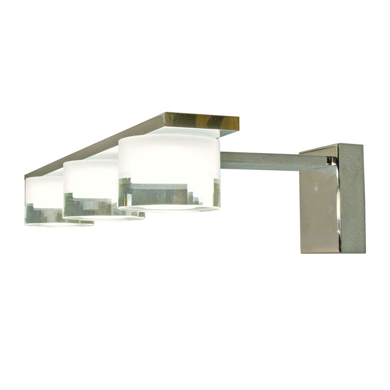 Vetro 3-lys LED vegglampe IP44 krom