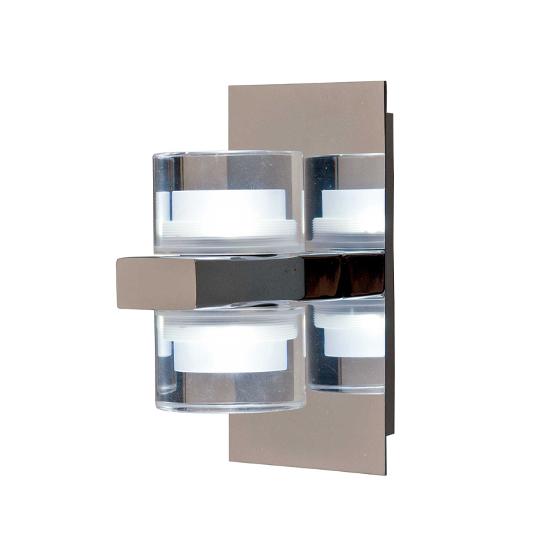 Vetro 2-lys LED vegglampe IP44 krom