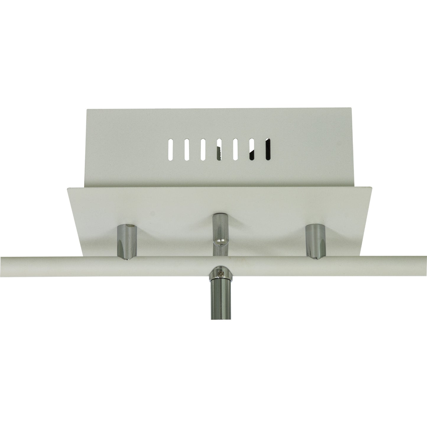 Detaljebilde av takboksen til Artic spotlight skinne taklampe med fem lys i hvit metall og integrert 5x6W LED-lys 3000K 5x540lm - Aneta belysning