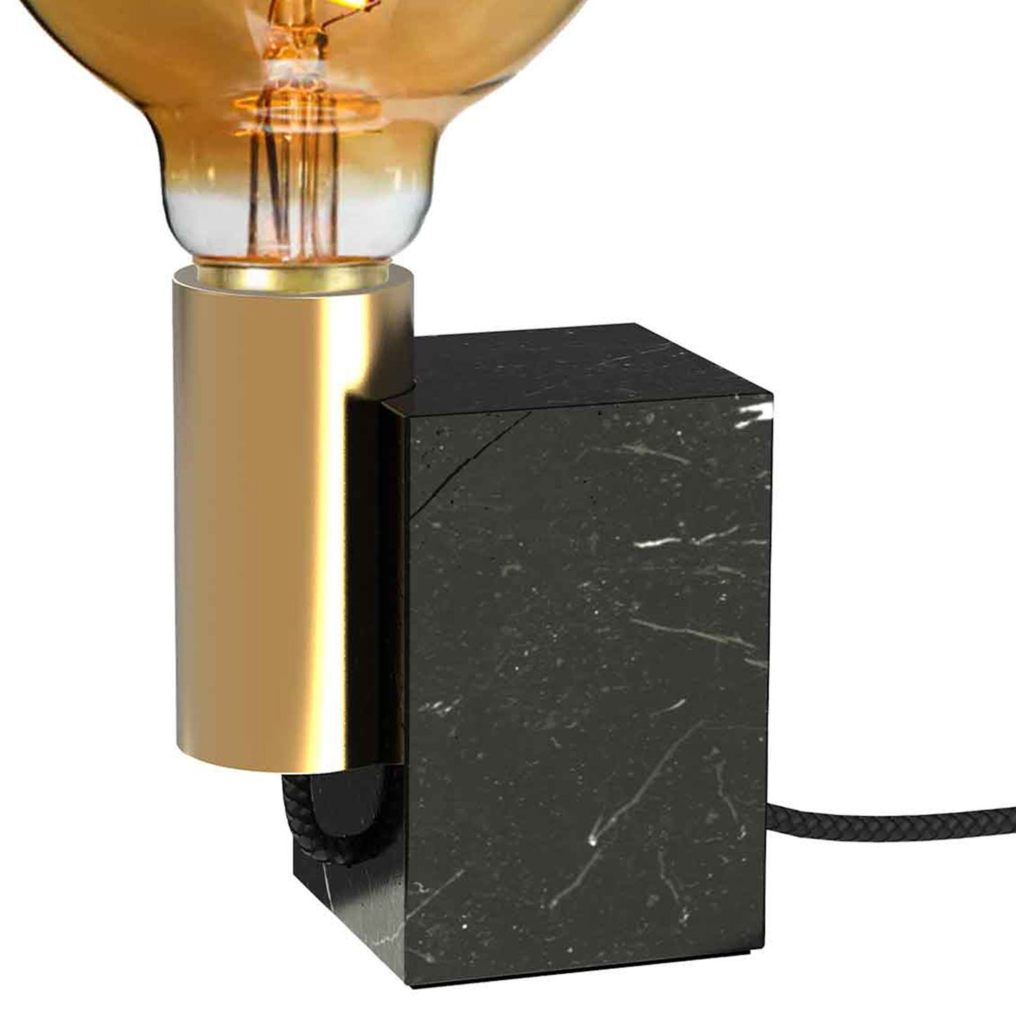 Cognac bordlampe marmor
