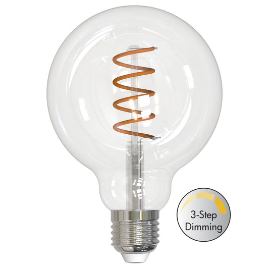 LM LED globe klar Ø95mm 7W 3-step dim