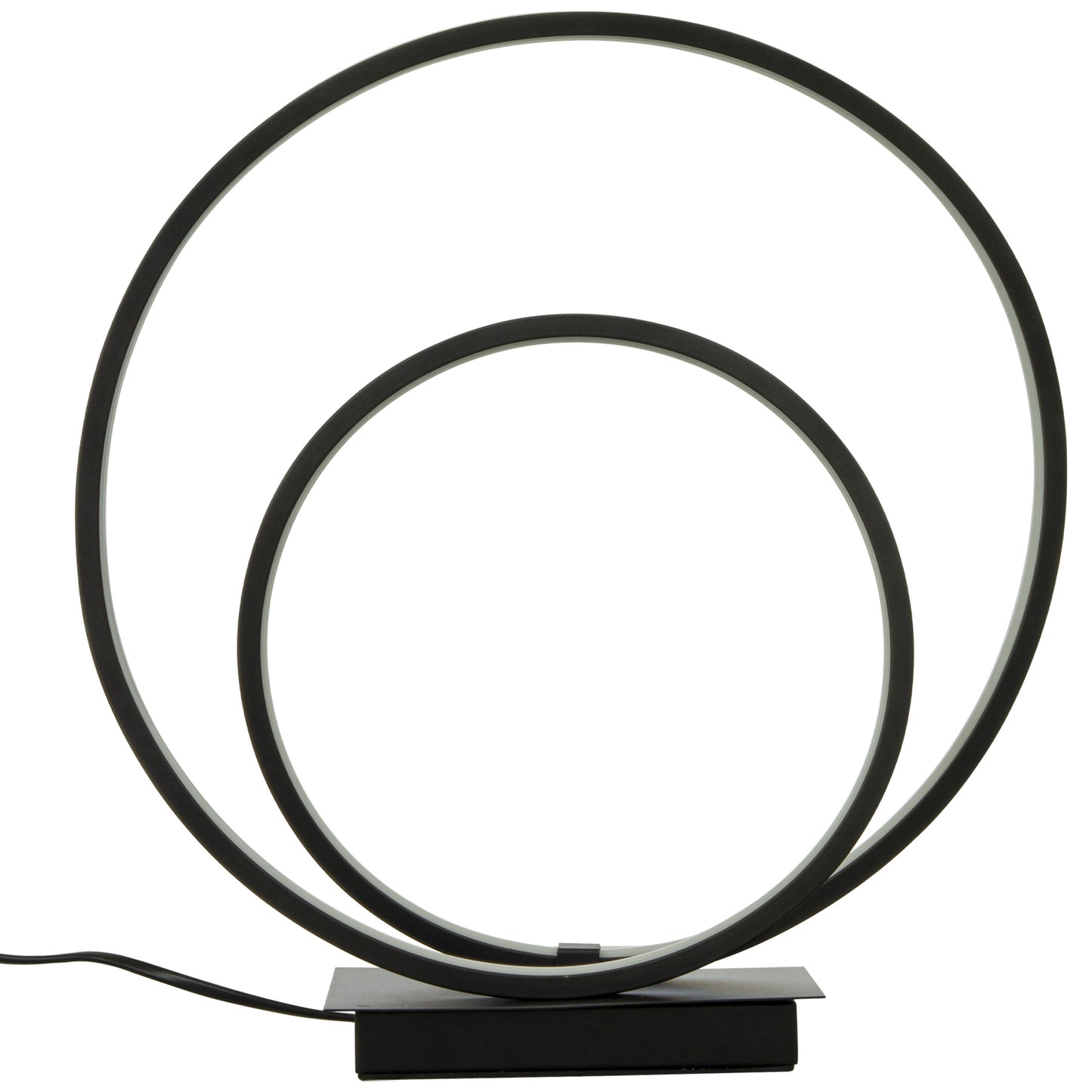 Loop bordlampe formet som to loops med integrert LED-lys laget i svart metall 3-stegs dimbar - Aneta belysning