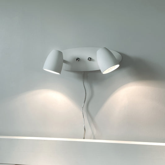 Sandnes 2-lys vegglampe hvit m/dim