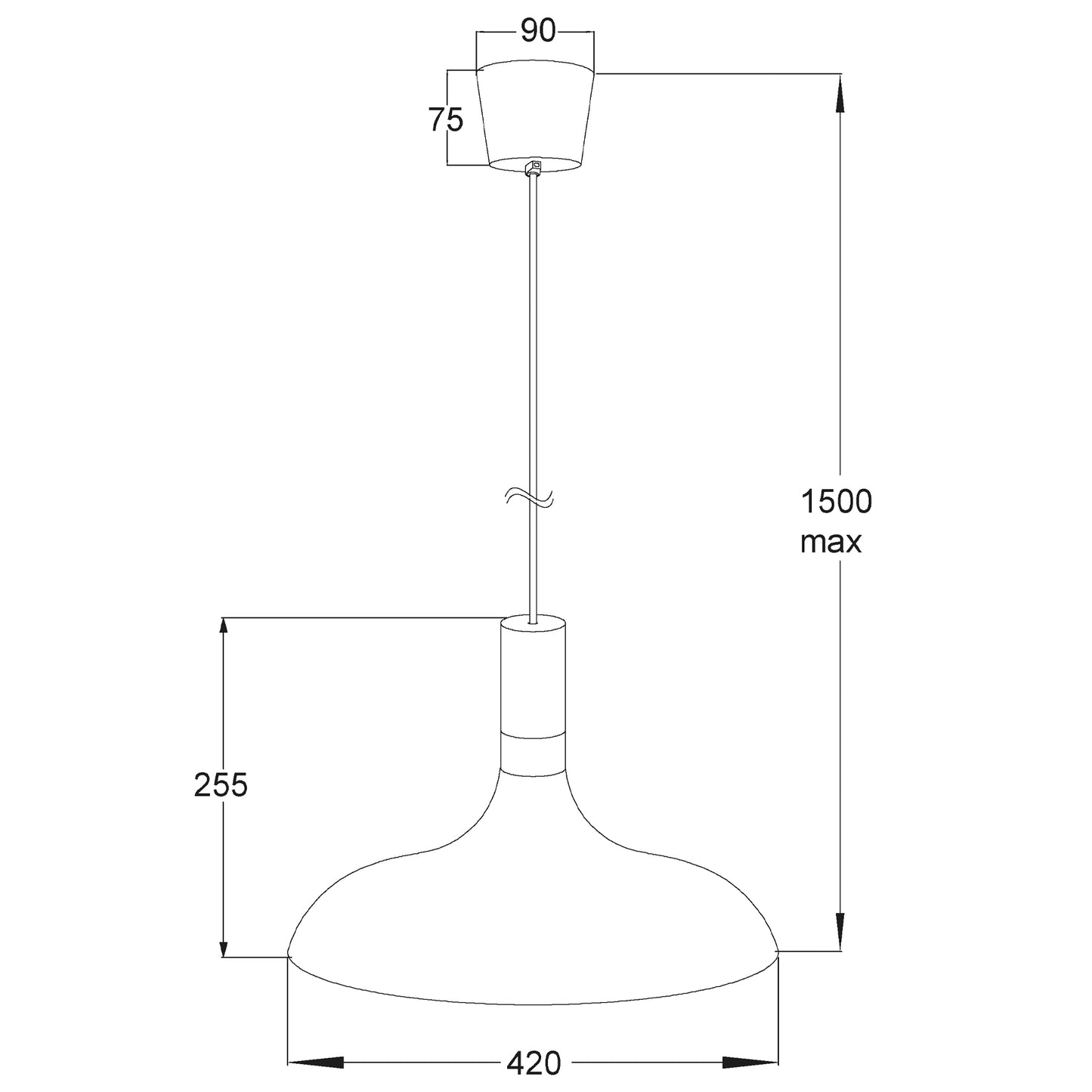 Sense takpendel Ø42cm grå/natur
