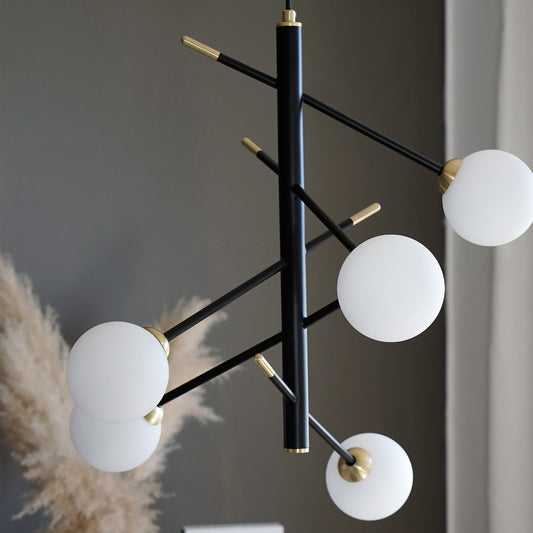 Akrobat 5-lys pendel sort/opal