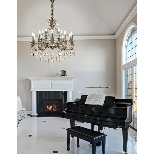 Allington 15-lys lysekrone antikk sølv