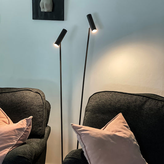 Artic LED 2-lys gulvspot sort m/dim