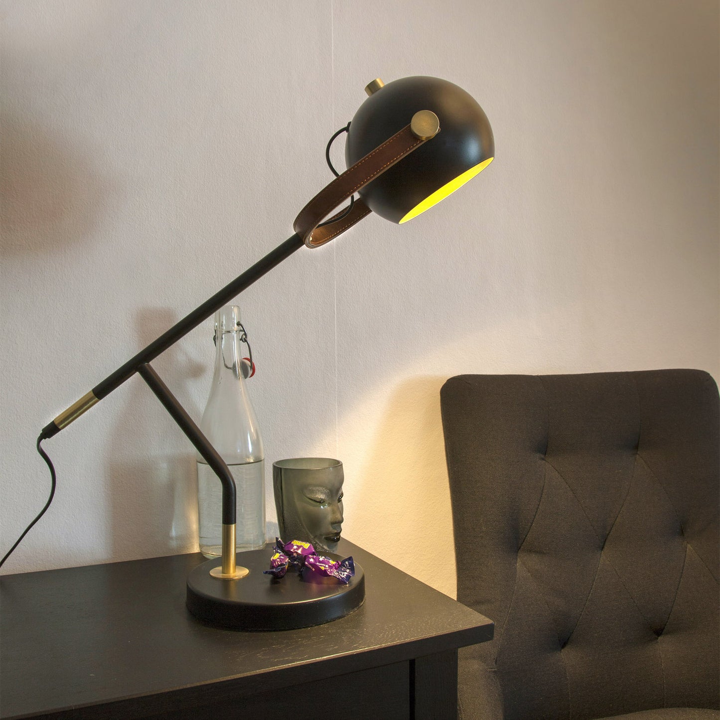 Bow bordlampe lese sort/brun