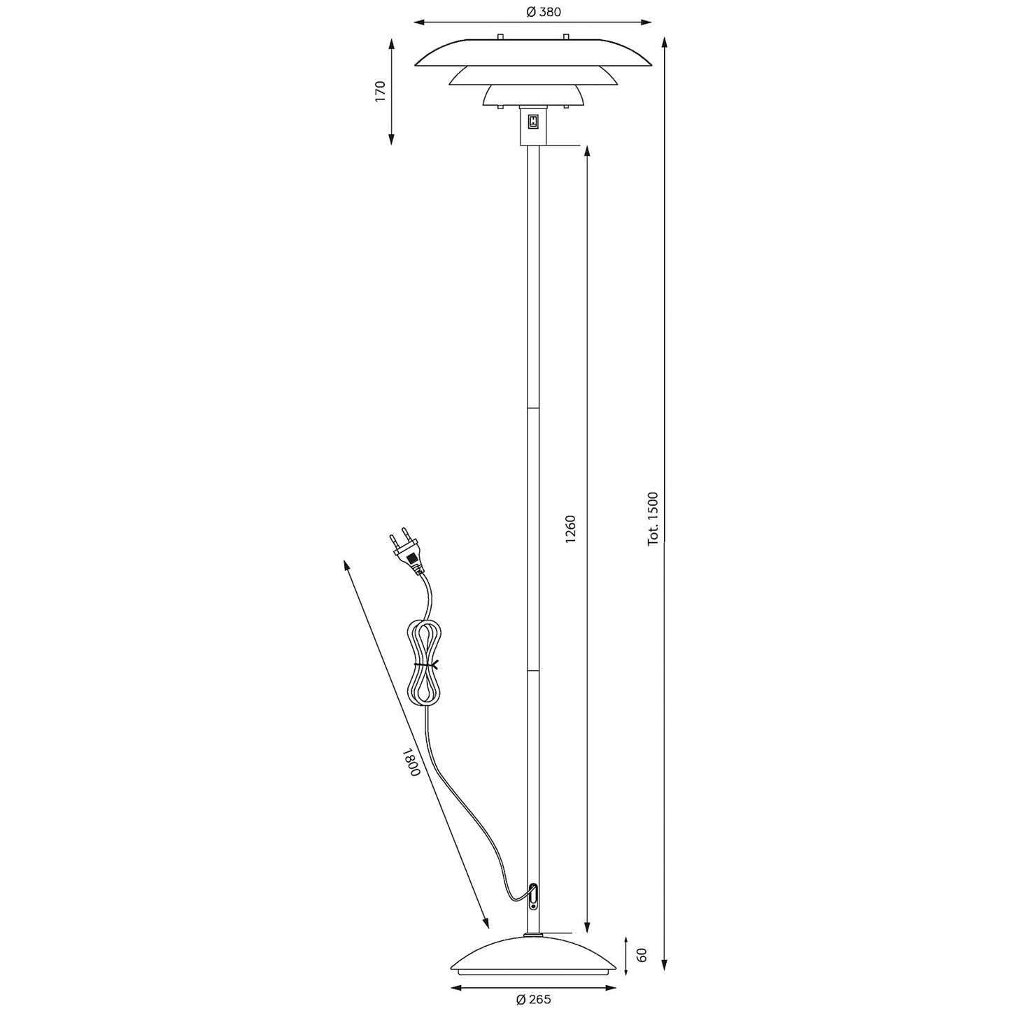 Epsilon gulvlampe sort
