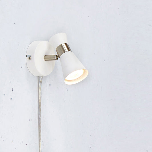 Folie veggspot hvit/satin