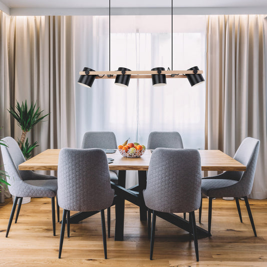 Hornwood 4-lys pendel sort/natur