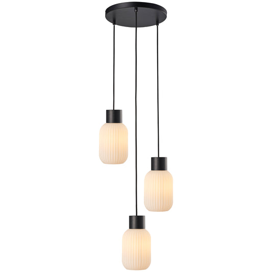 Ina 3-lys pendel rondell opal