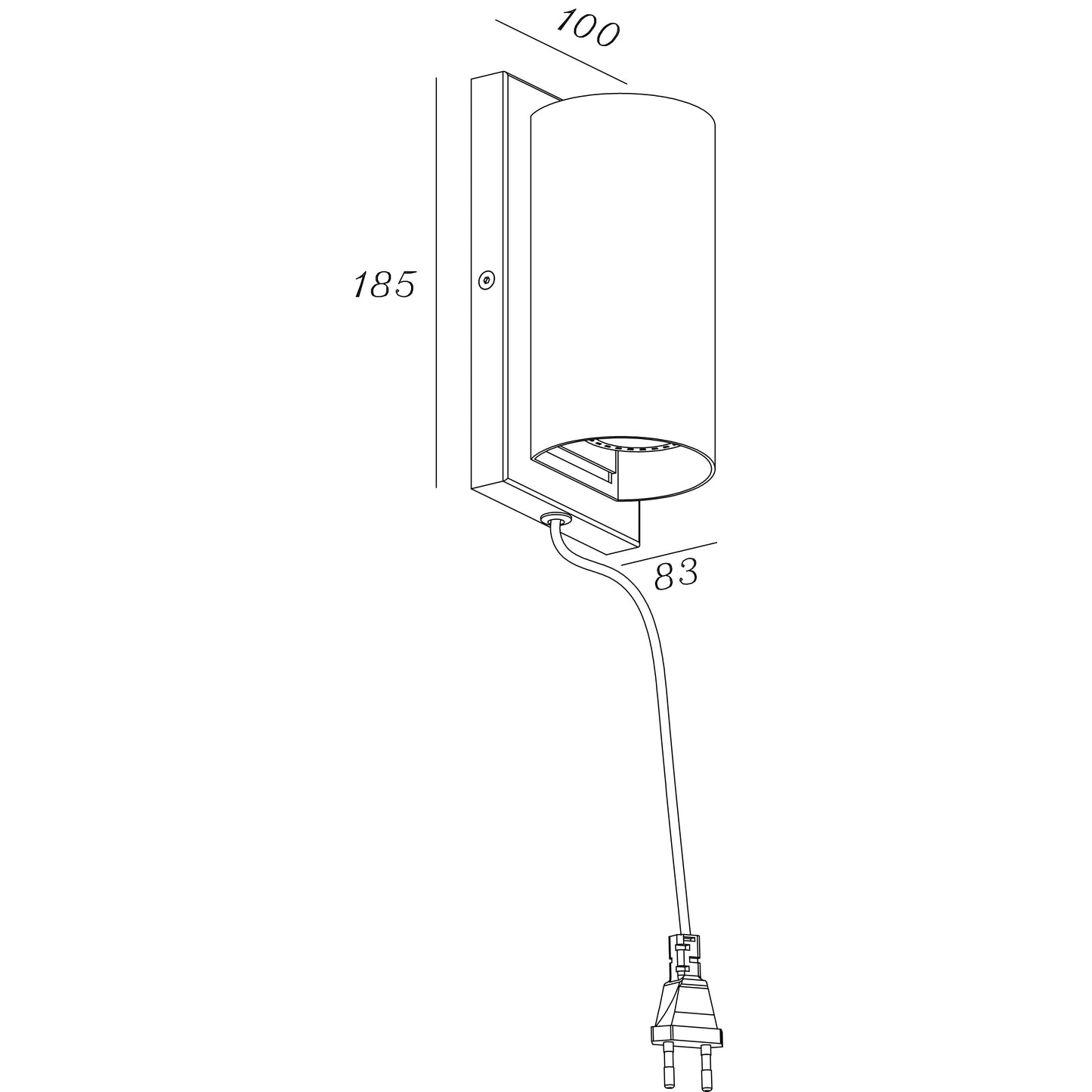 Argo vegglampe K2 sort/messing